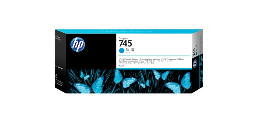 HP Cartouche d'encre DesignJet 745 cyan, 300 ml
