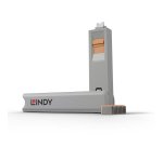 Lindy 40428 bloqueador de puerto Llave de bloqueador de puerto USB Tipo C Gris, Naranja 4 pieza(s)