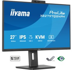 iiyama ProLite XB2797QSNPH-B1 27IN IPS LCD 4MS 2560X1440 350CD/M2 HDMI/DP/USB 2 computer monitor 68,6 cm (27") 2560 x 1440 Pixels Quad HD Zwart