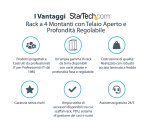 StarTech.com Server Rack a 4 Montanti 12U Open Frame, Armadio Rack di Rete 19" con Ruote, piedini di livellamento/montaggio a pavimento, Quadro Rack Scorrevole/profondità regolabile per apparecchiature AV/Dati/IT