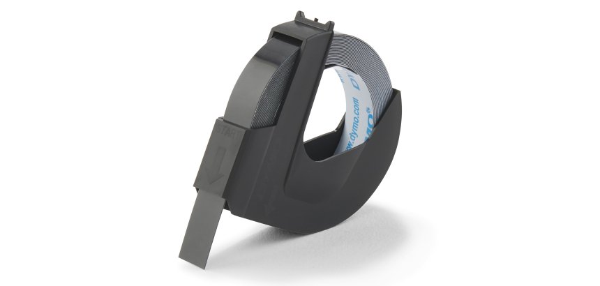 DYMO Authentic Embossing Label Tape | 9 mm x 3 m roll | White Print on Black | Self-Adhesive | for Embossing Label Makers | 1 Count