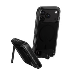 PanzerGlass CARE™ by ® Kickstand Case Smokey w. Black MagSafe iPhone 2026 Pro | 17 Pro mobiele telefoon behuizingen Hoes Transparant