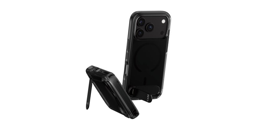 PanzerGlass CARE™ by ® Kickstand Case Smokey w. Black MagSafe iPhone 2026 Pro | 17 Pro protective case for mobile phones Transparent Cover
