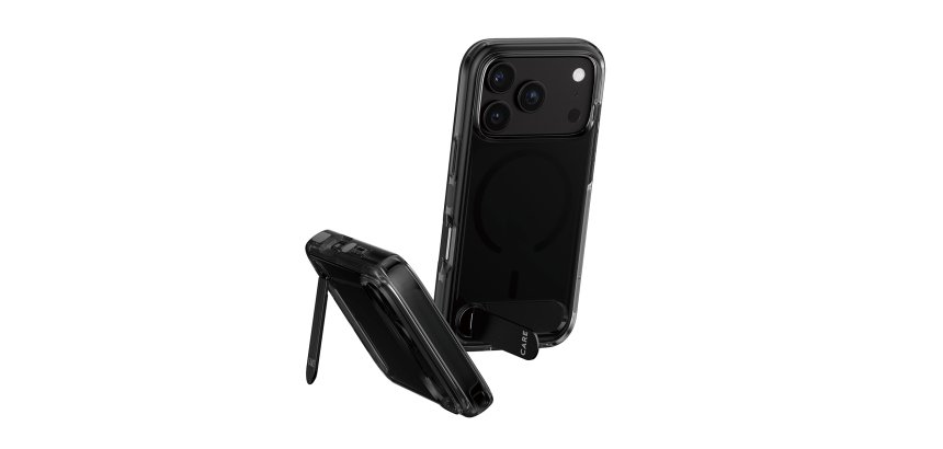 PanzerGlass CARE™ by ® Kickstand Case Smokey w. Black MagSafe iPhone 2026 Pro | 17 Pro protective case for mobile phones Transparent Cover
