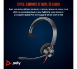 HP Poly Micro-casque Poly Blackwire 3310 monaural USB-C + adaptateur USB-C/A