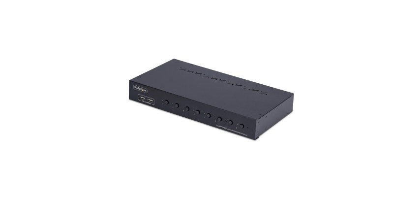 StarTech.com KVM Switch DisplayPort a 8 Porte con Kit Rack da 1U, 4K DP 1.2, hub USB a 4 Porte, Commutazione con Tasti a Scelta Rapida, Indipendente dal SO, TAA
