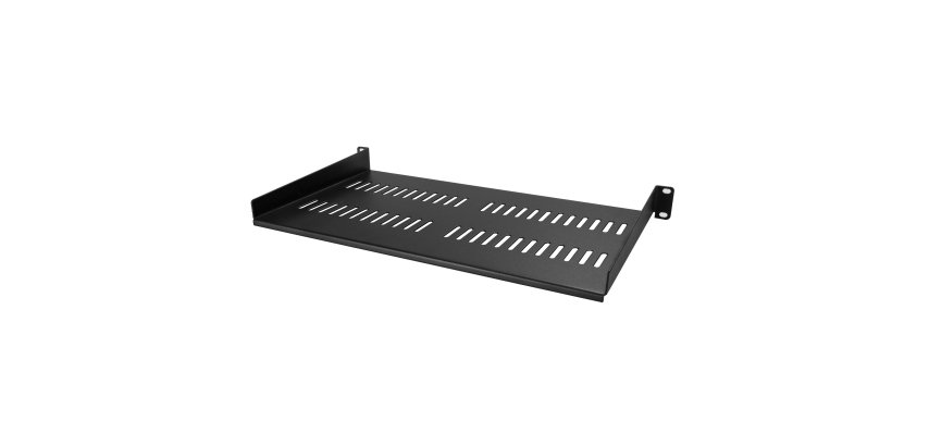 StarTech.com Étagère Rack Serveur 1U - Plateau Cantilever Universel Ventilé pour Armoire d'Équipement Réseau 19" - Acier Résistant - Poids Max 20kg - Étagère de 25cm de Profondeur, Noir