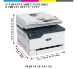 Xerox C235 A4 22 ppm Copia/Stampa/Scansione/Fax wireless con stampa fronte/retro PS3 PCL5e/6 ADF 2 vassoi Totale 251 fogli