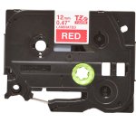 Ruban pour PTOUCH laminé Blanc/Rouge brillant 12mmx8m TZE435