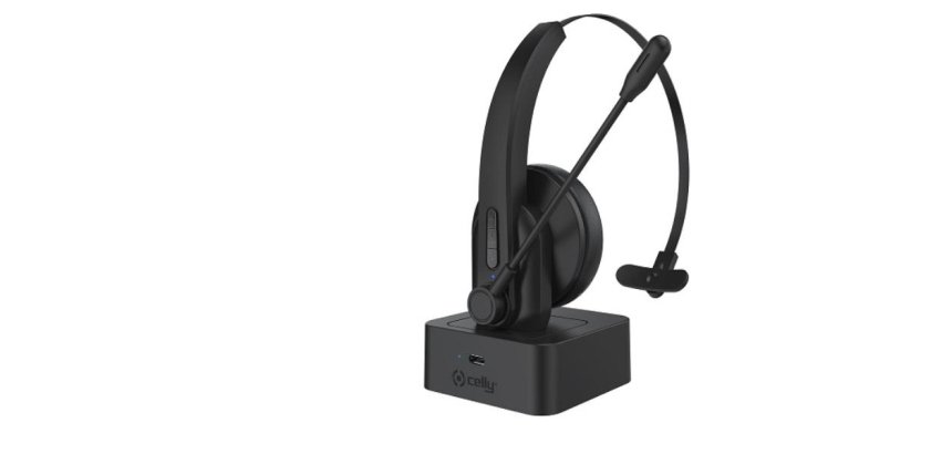 Celly SWHEADSETMONO Auricolare Wireless A Padiglione Ufficio Bluetooth Base di ricarica Nero