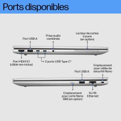 HP EliteBook 660 G11 Intel Core Ultra 5 125U Ordinateur portable 40,6 cm (16") WUXGA 16 Go DDR5-SDRAM 1 To SSD Wi-Fi 6E (802.11ax) Windows 11 Pro Argent