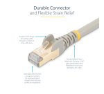 StarTech.com 5m CAT6a Ethernet Cable - 10 Gigabit Shielded Snagless RJ45 100W PoE Patch Cord - 10GbE STP Network Cable w/Strain Relief - Grey Individually Tested/Wiring is UL Certified/TIA