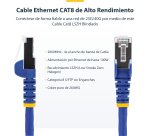 StarTech.com Cable de Red Ethernet CAT8 Azul de 2m - Snagless - sin Pestillo - 25G/40G - 2000MHz - PoE++ de 100W - 26AWG - S/FTP - Alivios de Tensión - Alambre de Cobre Puro - LSZH - Probado con Fluke