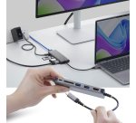 StarTech.com Adaptateur Multiport USB-C vers HDMI, Recharge PD 140W, 4K 60Hz, Hub USB 3 Ports 10 Gbps, Lecteur de Carte SD, 2,5 GbE, Mini Dock pour MacBook / Dell / ThinkPad / HP