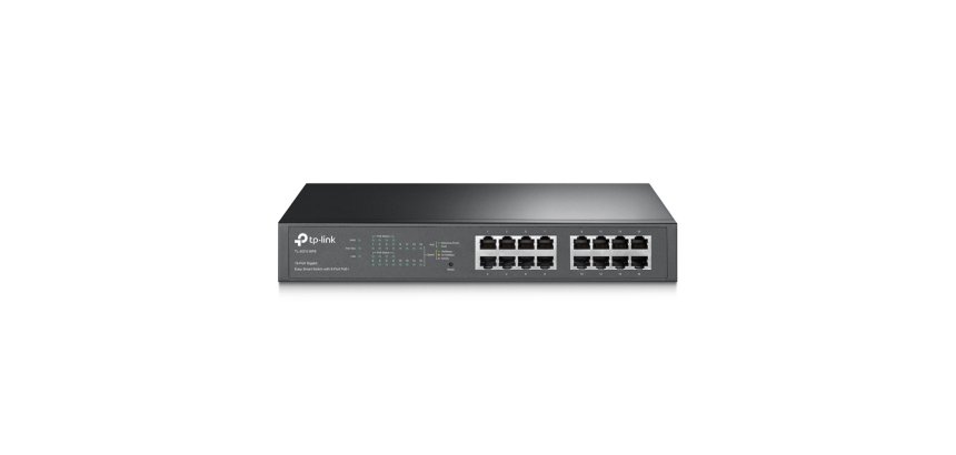 TP-Link TL-SG1016PE commutateur réseau Géré L2 Gigabit Ethernet (10/100/1000) Connexion Ethernet, supportant l'alimentation via ce port (PoE) Noir