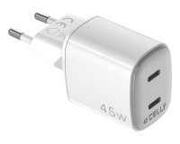 Celly UPTC2USBC45WWH cargador de dispositivo móvil Universal Blanco Corriente alterna Carga rápida Interior