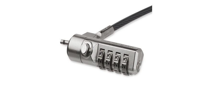 StarTech.com 6.6ft (2m) Laptop Cable Lock - 4 Digit Combination Laptop/Desktop Security Cable Lock for K-Slot Devices/Computers/Monitors - Portable Anti-Theft Vinyl Coated Steel Cable Lock - TAA