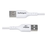 StarTech.com Câble de Charge USB-A vers USB-C de 1m, Charge et Synchronisation, 3A, USB 2.0, Gaine TPE - Cordon de Charge USB Blanc