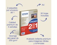 Epson Papier photo A4 brillant Premium 255 g/m2, 30 feuilles