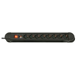 Lindy Multiprise 8 prises Schuko avec interrupteur, noir