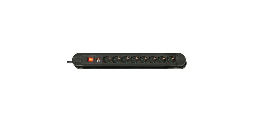 Lindy Multiprise 8 prises Schuko avec interrupteur, noir