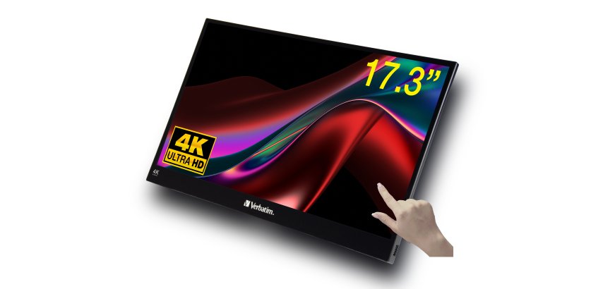 Verbatim 16105568 computer monitor 43.9 cm (17.3") 3840 x 2160 pixels 4K Ultra HD LCD Touchscreen Black