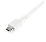 StarTech.com 1m USB-A naar USB-C Laadkabel, Robuuste Fast Charge & Sync Kabel, 3A, USB 2.0, TPE Mantel en Aramidevezels - Witte USB Oplaadkabel