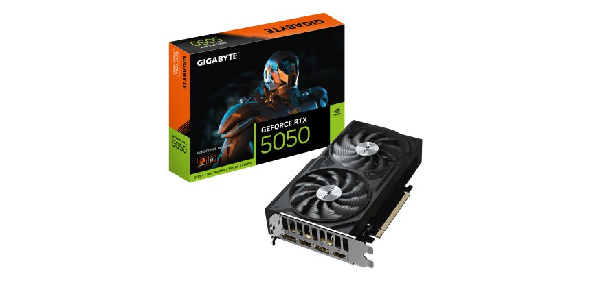 GIGABYTE GeForce RTX 5050 WINDFORCE OC V2 8G Scheda Grafica - 8GB GDDR6, 128bit, PCI-E 5.0, 2572MHz Frequenza core, 2 x DP, 2 x HDMI, NVIDIA DLSS 4, GV-N5050WF2OCV2-8GD