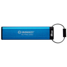 Kingston Technology IronKey Keypad 200 unidad flash USB 8 GB USB Tipo C 3.2 Gen 1 (3.1 Gen 1) Azul