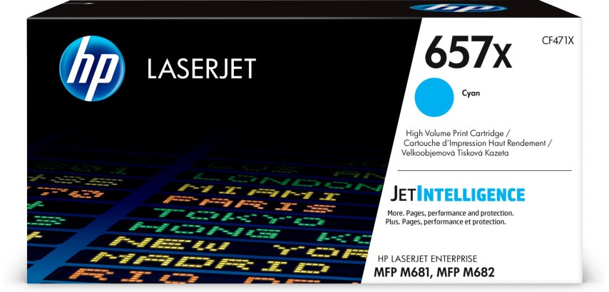 HP Cartouche de toner cyan 657X LaserJet grande capacité authentique
