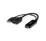 StarTech.com Adaptateur Vidéo HDMI 4K 30Hz vers DisplayPort avec Alimentation USB - 15,2cm - Convertisseur de Moniteur actif HDMI 1.4 (Mâle) vers DP 1.2 (Femelle)