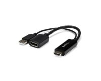 StarTech.com Adaptateur Vidéo HDMI 4K 30Hz vers DisplayPort avec Alimentation USB - 15,2cm - Convertisseur de Moniteur actif HDMI 1.4 (Mâle) vers DP 1.2 (Femelle)