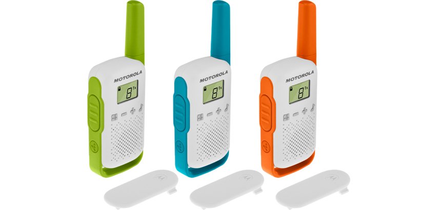 Motorola T42 two-way radio 16 channels Blue, Green, Orange, White