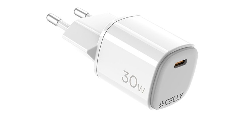 Celly UPTC1USBC30WWH Caricabatterie per dispositivi mobili Smartphone, Tablet, Telefono Bianco USB Interno