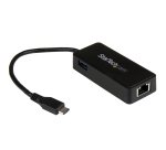 StarTech.com USB-C to Gigabit Network Adapter with Extra USB 3.0 Port - Black