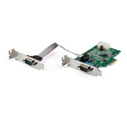 StarTech.com Scheda adattatore seriale PCI Express RS232 a 2 porte - Scheda controller host seriale PCIe RS232 - PCIe a seriale DB9 - 16950 UART - Scheda di espansione a basso profilo - Windows e Linux