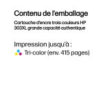 HP Cartouche d’encre trois couleurs 303XL grande capacité authentique