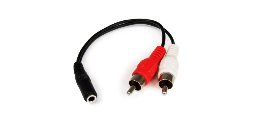 StarTech.com Câble en Y Mini-Jack 3,5mm vers 2x RCA de 15 cm - Adaptateur audio Mini-Jack (F) vers 2x Cinch (M)