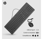 HP 150 WIRED MOUSE/KB COMBO FR clavier Souris incluse USB Noir
