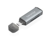 AISENS Lector De Tarjetas SD, Micro SD, MMC, Rs-MMC, MMC Micro, USB-C, Gris