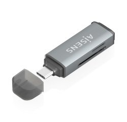 AISENS Lector De Tarjetas SD, Micro SD, MMC, Rs-MMC, MMC Micro, USB-C, Gris