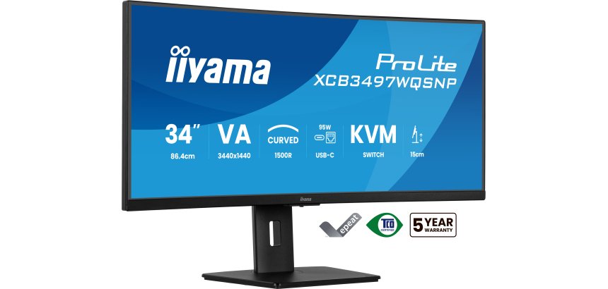 iiyama ProLite XCB3497WQSNP-B1 PC-Flachbildschirm 86,4 cm (34") 3440 x 1440 Pixel UltraWide Quad HD LED Schwarz