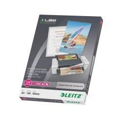 Leitz iLAM Ultra-premium Glossy A4 Laminating Pouches with UDT, 125 microns, Pack of 100