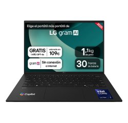 LG Gram 14ZD90T-G.AX88B ordenador portatil Intel Core Ultra 7 255H Portátil 35,6 cm (14") WUXGA 32 GB LPDDR5x-SDRAM 1 TB SSD Wi-Fi 6E (802.11ax) FreeDOS Español Negro