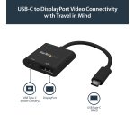 StarTech.com USB C to DisplayPort Adapter with Power Delivery - 4K 60Hz HBR2 - USB Type-C to DP 1.2 Monitor Video Converter w/ Charging - 60W PD Pass-Through - Thunderbolt 3 Compatible