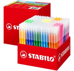 Feutre coloriage stabilo trio a-z maxi schoolpack encre lavable pointe moyenne bloquee coloris assortis carton 240 uni