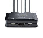 StarTech.com Switch KVM Hybride USB-C à 2 Ports, 4K60Hz - Commutateur KVM avec Câbles Hôtes Intégrés USB-A/HDMI/Audio de 1,8m et USB-C de 1,2m - Switch KVM USB-C Alimenté par Bus - Commutation à distance