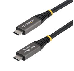 StarTech.com Câble USB4 Actif de 2m, 40 Gbps, 240 W PD, 8K 60 Hz/4K 240 Hz DP2.1 DP40, Gaine en TPE, Câble USB-C Compatible Thunderbolt 4 - Cordon USB-C Noir