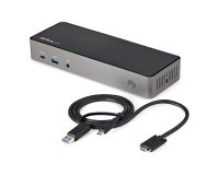 StarTech.com Dock USB-C & USB-A - Station d'Accueil Universelle à Triple Écran DisplayPort & HDMI 4K 60Hz - 85W Power Delivery, 6x USB Hub, GbE, Audio - USB 3.1 Gen 2 10Gbps
