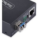 StarTech.com Convertisseur de Média Gigabit Ethernet Cuivre vers Fibre Optique, SM LC, 40 km, 10/100/1000 Mbps, RJ45 vers LC, Entièrement Métallique, Trames Jumbo 9K, Conforme TAA